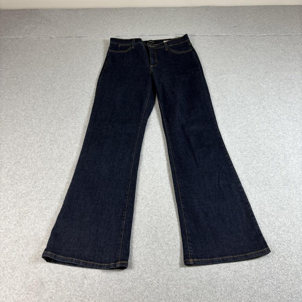 NYDJ Jeans Womens 10 Blue Bootcut Studded Stretch Dark Wash Studded Made USA Y2K
